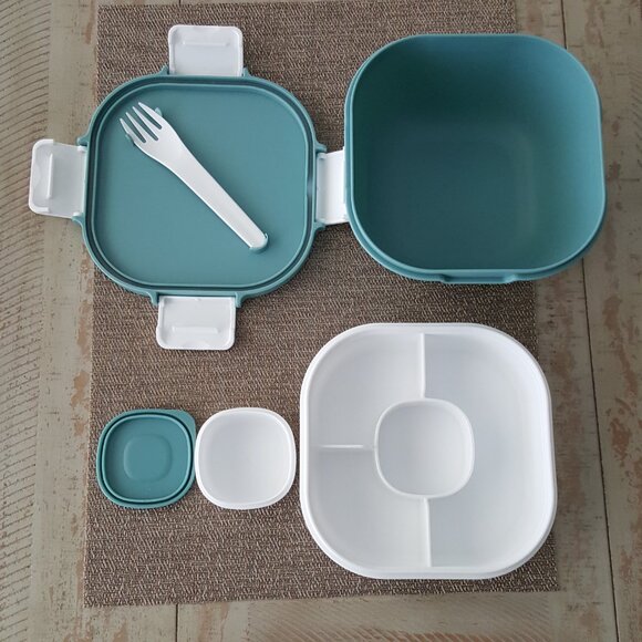 NEW MESA 2go! Salad Lunch Bento Box Bowl Container Compartments Stackable - Picture 4 of 14